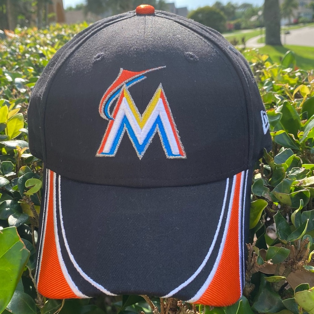FLORIDA MARLINS Hat‎ NEW ERA 9forty Official Cap Authentic Orange/Black